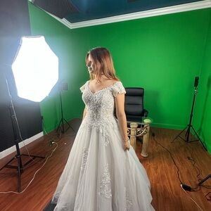 Camille La Vie White Lace Bridal Gown